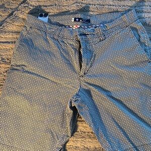 Ben Sherman Blue and White Flat Front Shorts